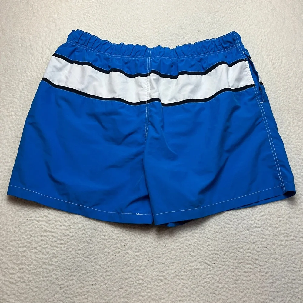 Faded Glory Men’s Blue & White Stripe Swim Trunks